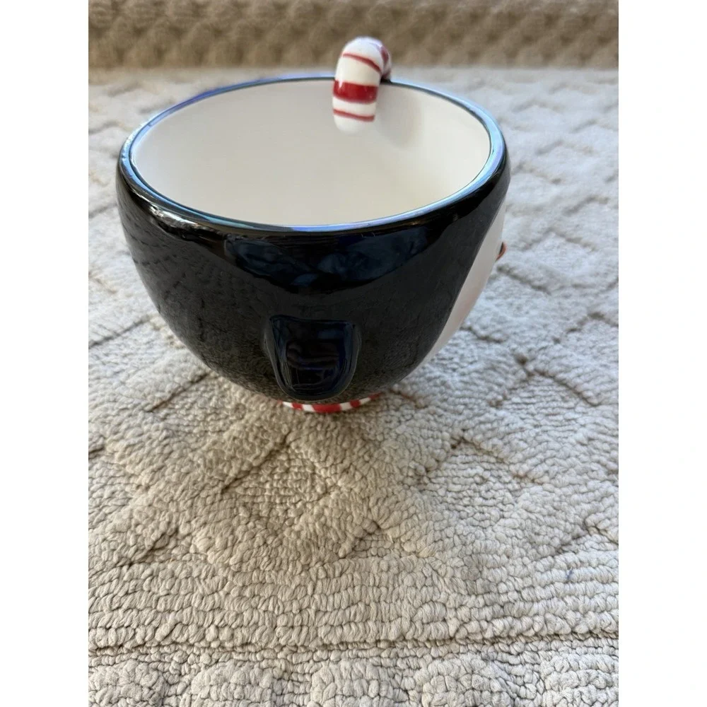 Hallmark Penguin Treat Bowl With Candy Cane Spoon Christmas Decor